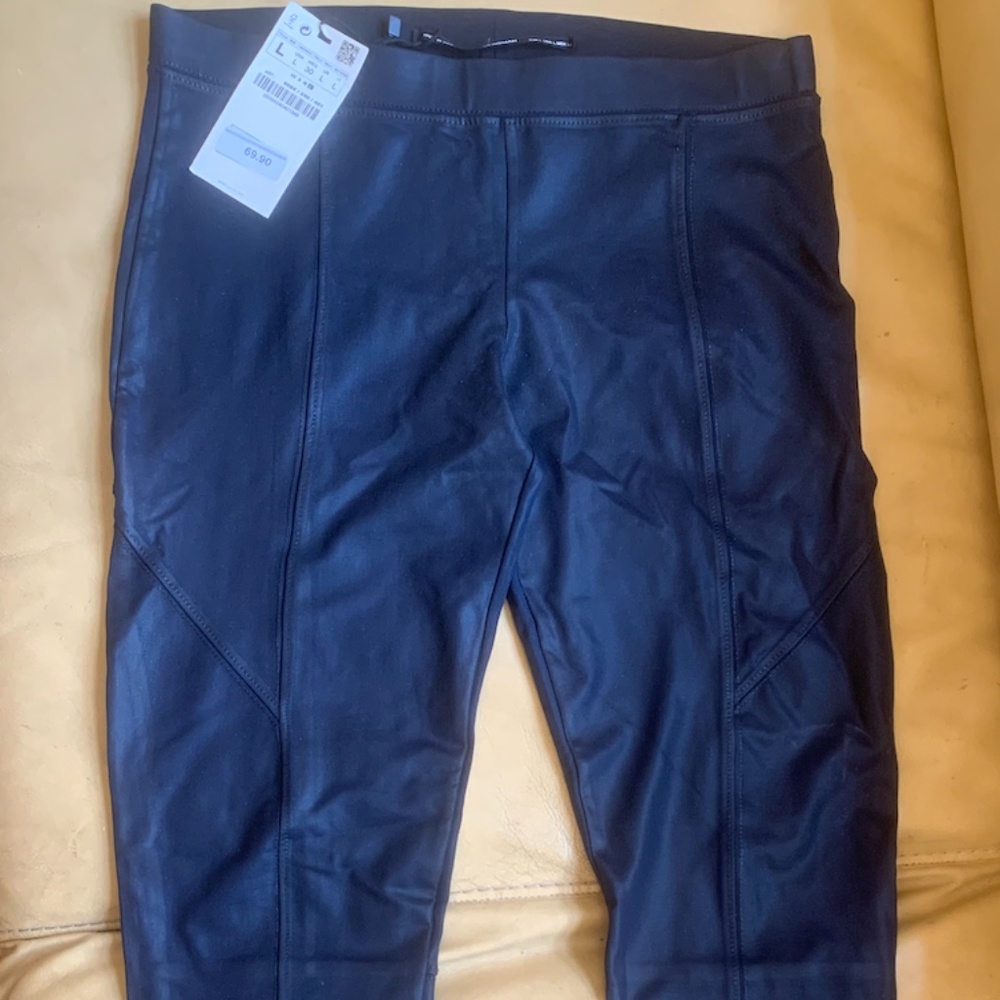 NWT ZARA HIGH WAISTED METALLIC LIQUID LEGGING